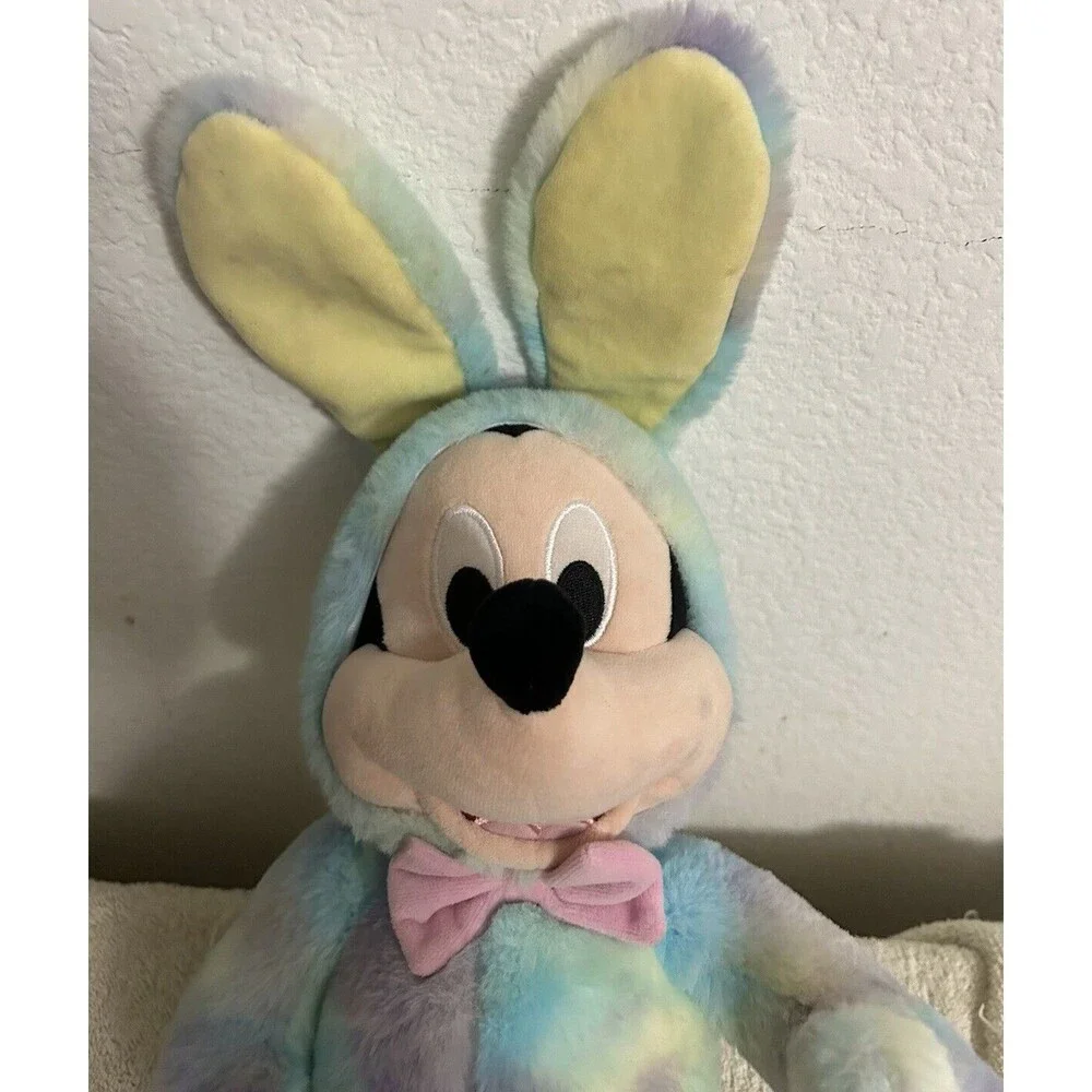 Disney Store 2020 Tie Dye Mickey Mouse Plush Easter Bunny Suit Stuffed Animal